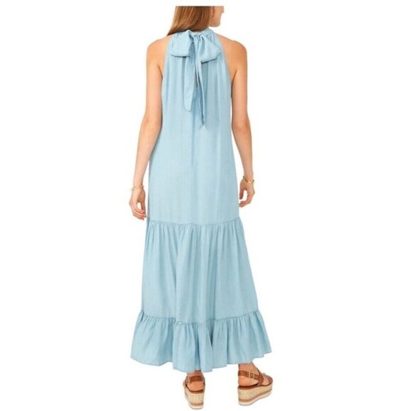Nwt VINCE CAMUTO Women’s Sleeveless Tiered Maxi Dress Size XL Arctic Surf - Picture 4 of 8